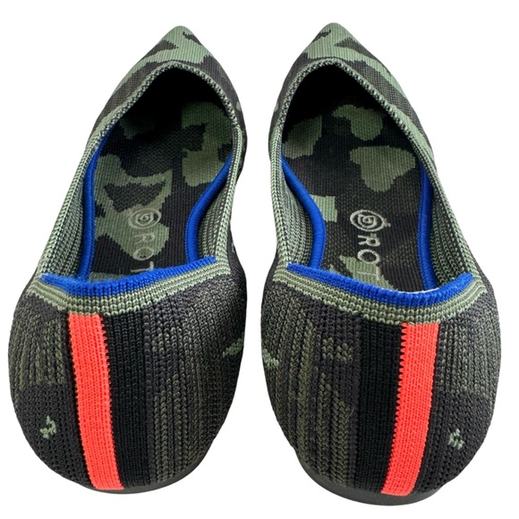 Rothy's The Point Olive Camo Pointed Toe Slip-On Flat Shoes Size 9.5 - Picture 11 of 16